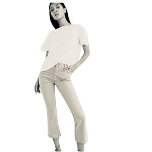 MASSIMO DUTTI skinny fit cropped yellow jeans. High Waist. Summer Fun. Size 4